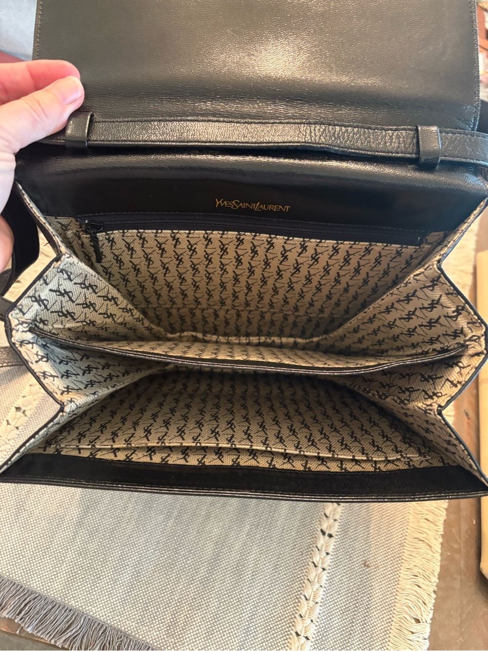 Vintage Yves Saint Laurent Black Leather Shoulder Bag with COA - Picture 3 of 9